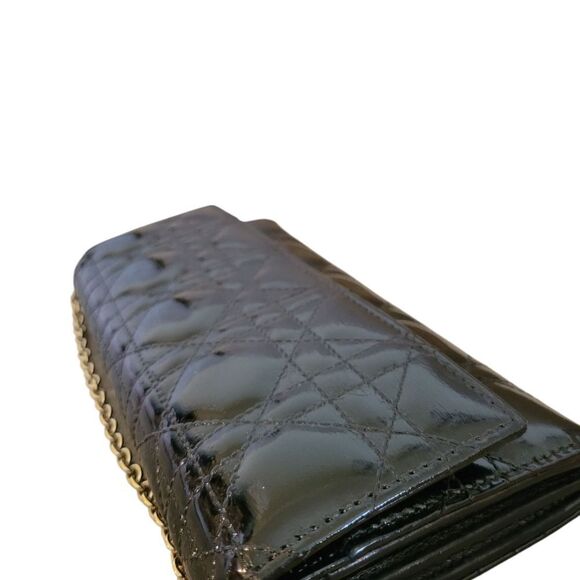 DIOR/ChristianDior Lady Dior  Wallet On Chain Patent Leather Black - Picture 14 of 16